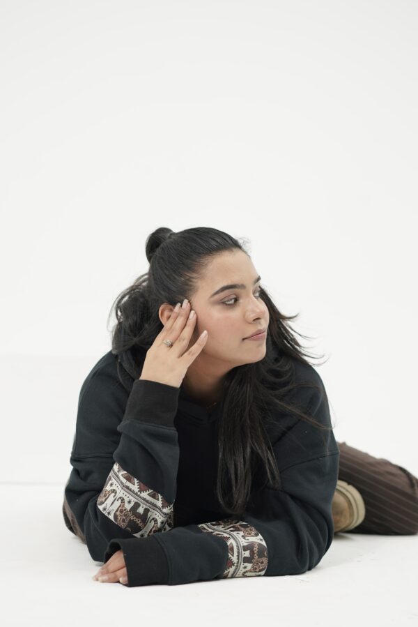 The Patterned Black Hoodie